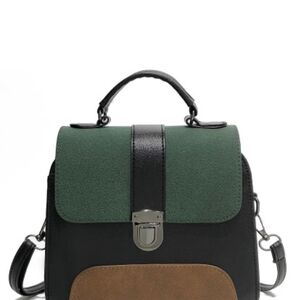Chic Green and Brown Crossbody Bag